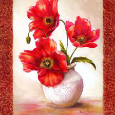 маки в вазе