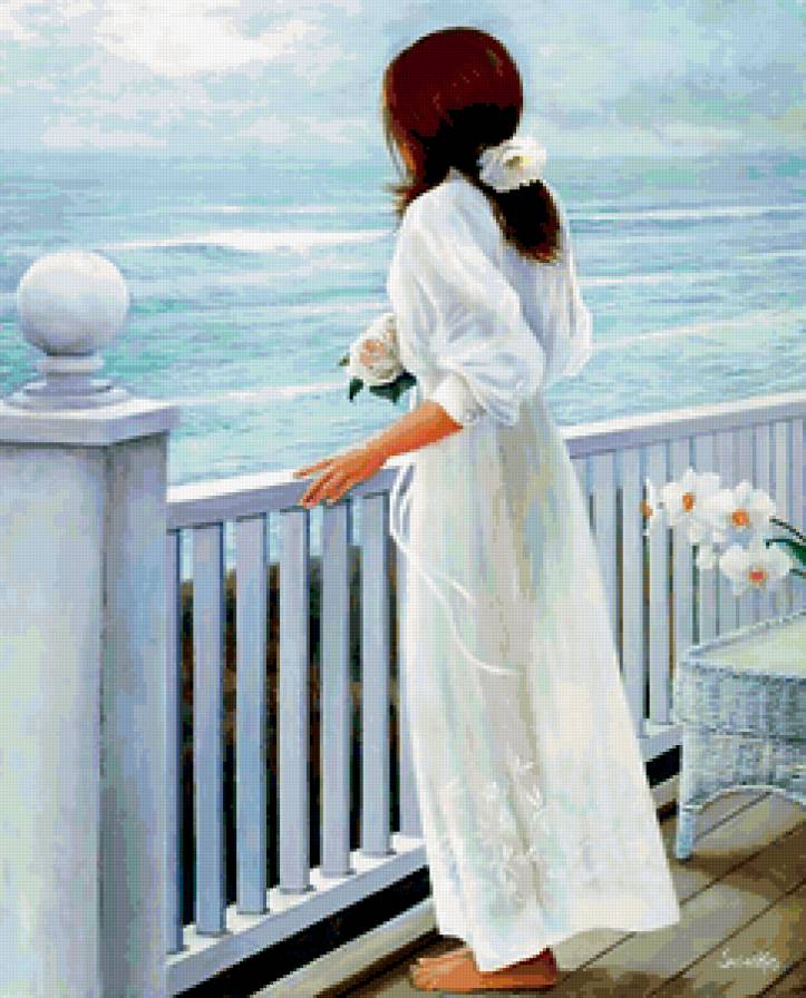 морской пейзаж - женщина, лето, море, вода, пейзаж - предпросмотр