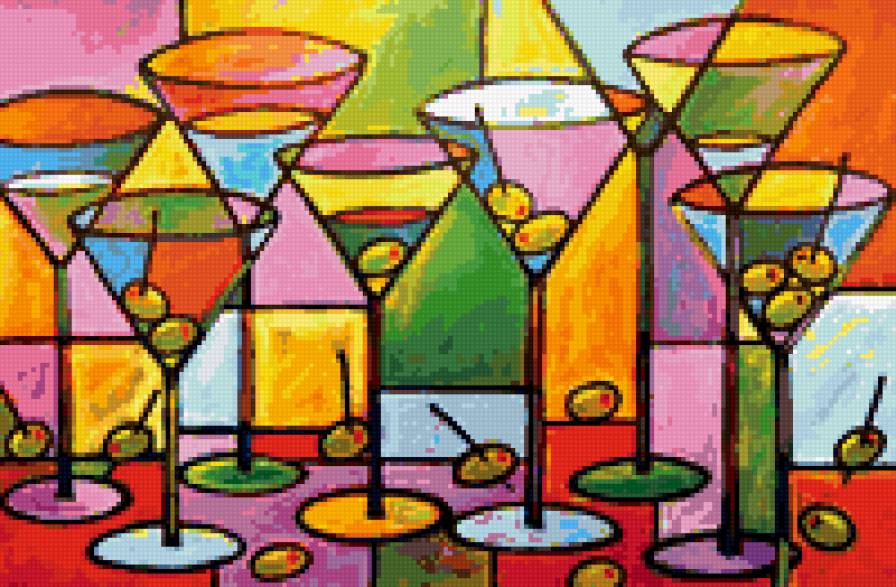 Мартини бар (AMY GIACOMELLI) - рисунок, бар, кухня, мартини, картина - предпросмотр