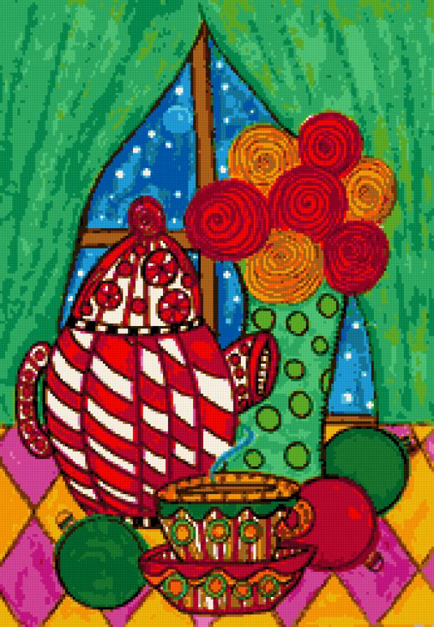 для кухни - кофейник, чашечка - предпросмотр