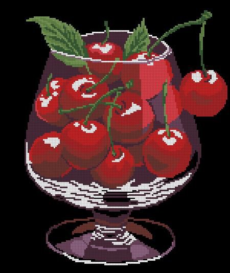 вишня в бокале - ягоды, фрукты - оригинал