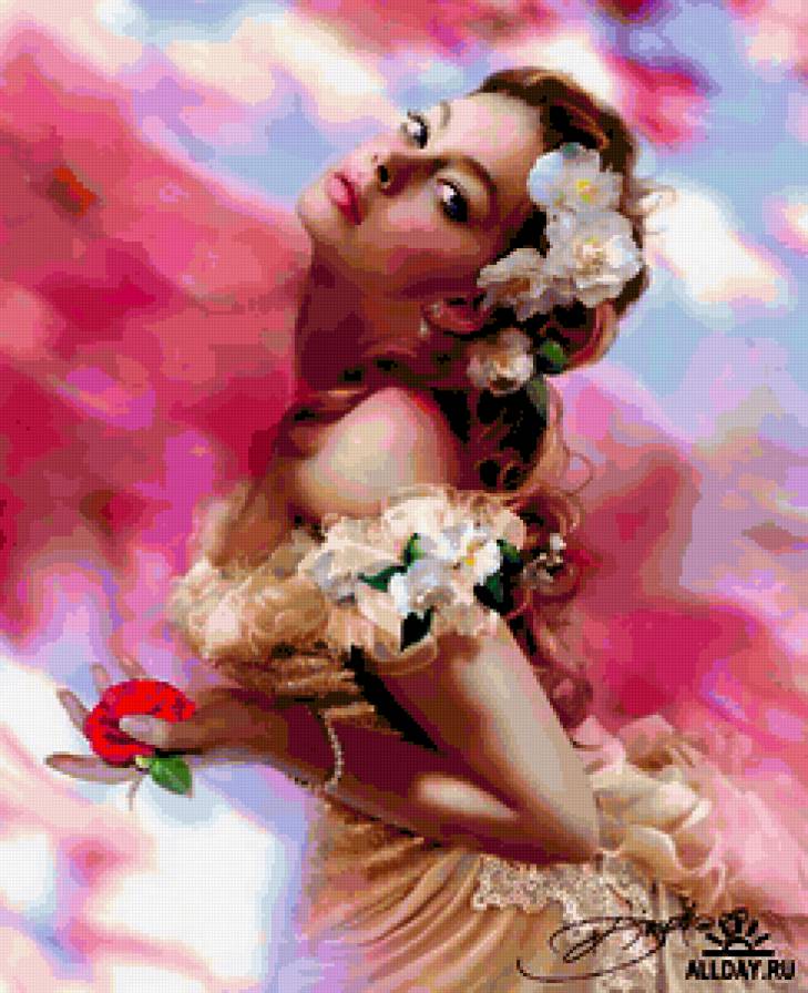 серия "женщины" - женщина.роза - предпросмотр