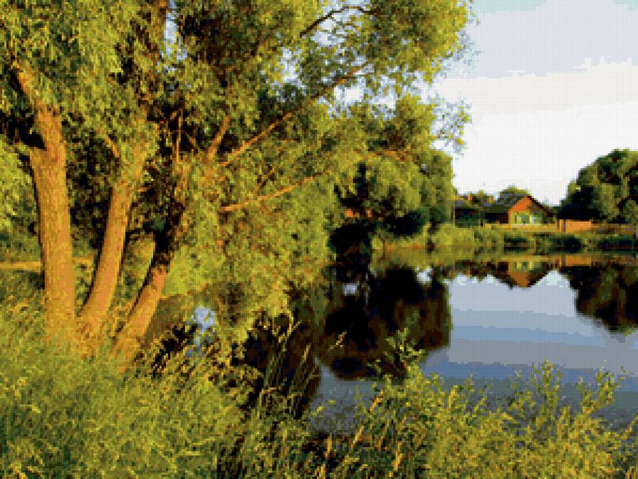 №389289 - деревья, река, пейзаж, озеро, природа - предпросмотр