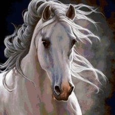 Оригинал схемы вышивки «Белый конь» (№390163)