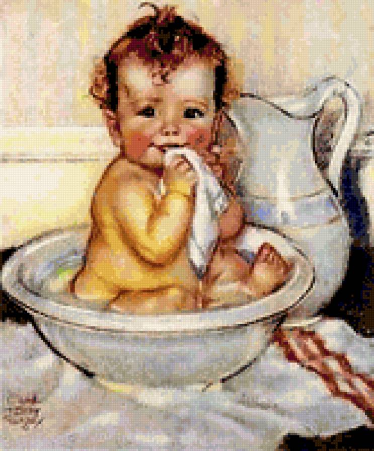 малыш в тазике - дети - предпросмотр