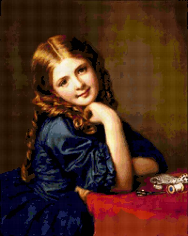 портрет девочки - дети, картина - предпросмотр