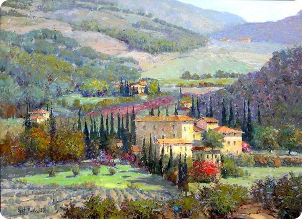 Живопись - кент уоллис, картина, долина, имперессионисты, цветы.горы - оригинал