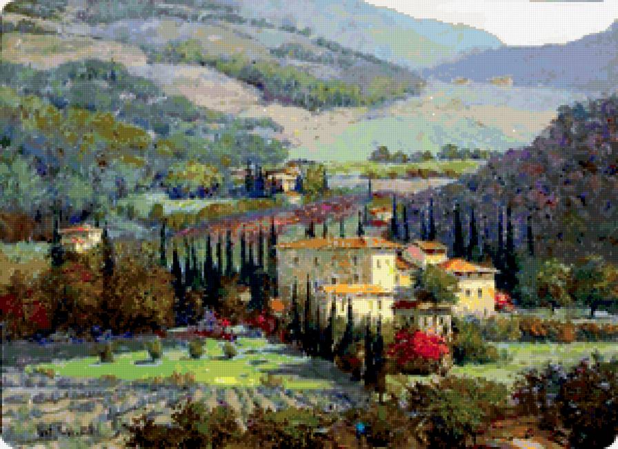 Живопись - цветы.горы, долина, кент уоллис, имперессионисты, картина - предпросмотр