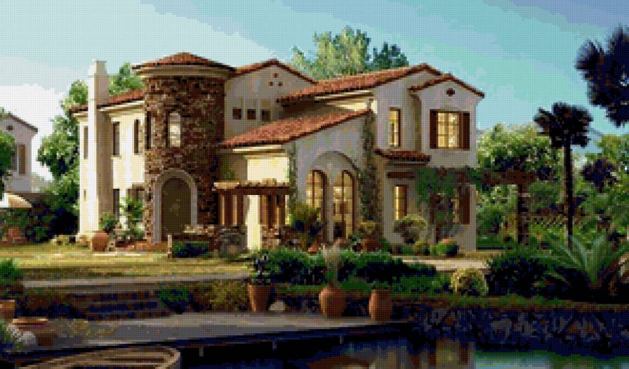 Дом мечты - окно, дом, небо, двор, вечер - предпросмотр