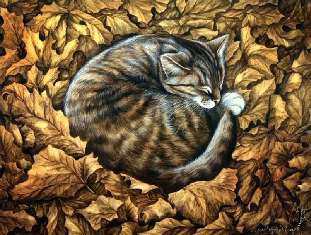 Художник Irina Garmashova - кошка, кот - оригинал