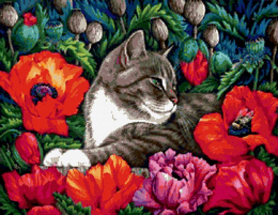 Художник Irina Garmashova - кот, кошка - предпросмотр