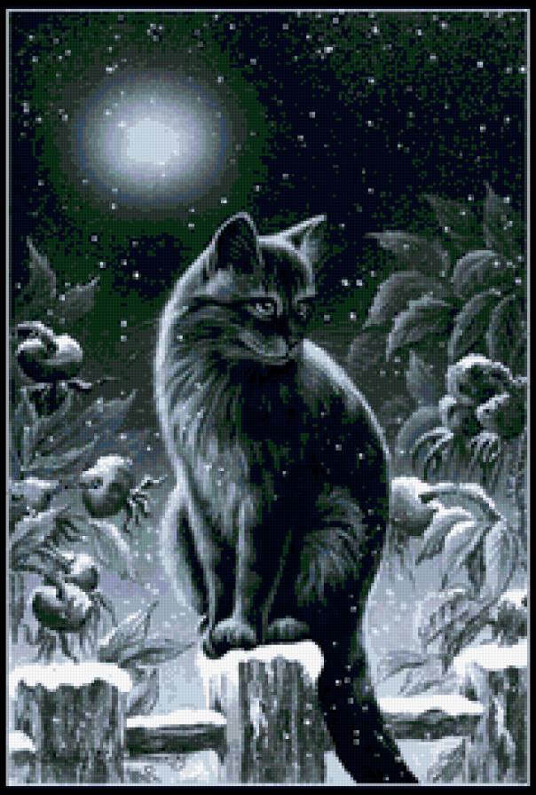 Художник Irina Garmashova - кот, монохром, кошка - предпросмотр