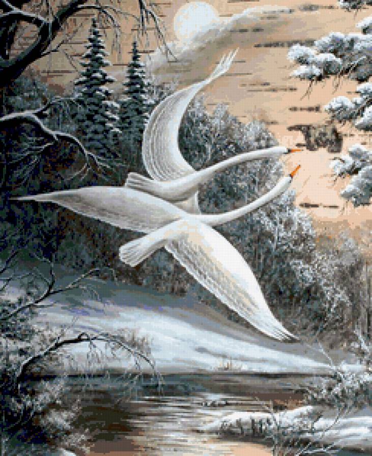 пара лебедей - предпросмотр