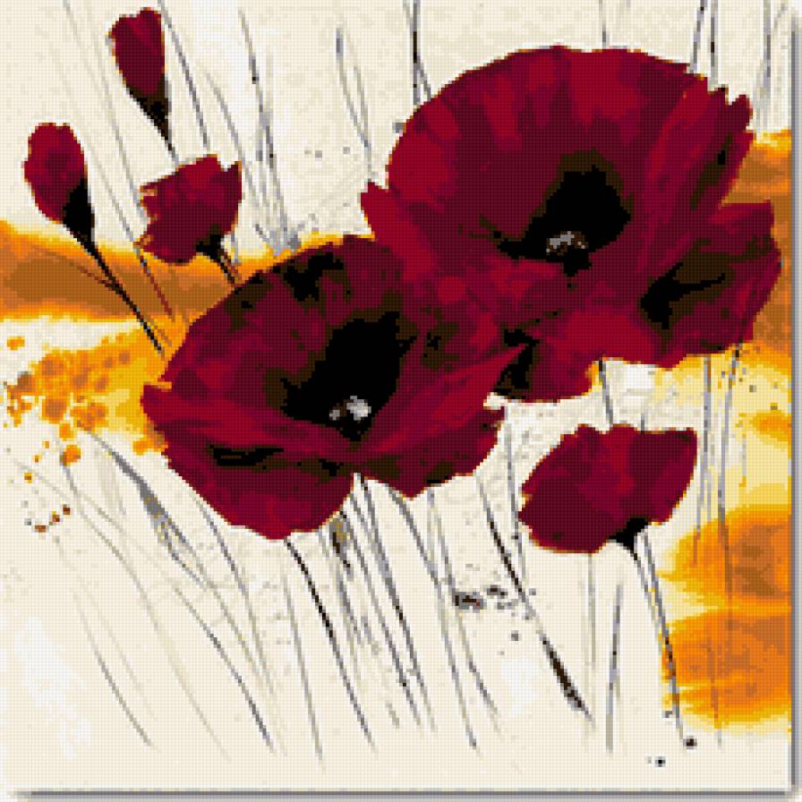 акварель - маки - предпросмотр