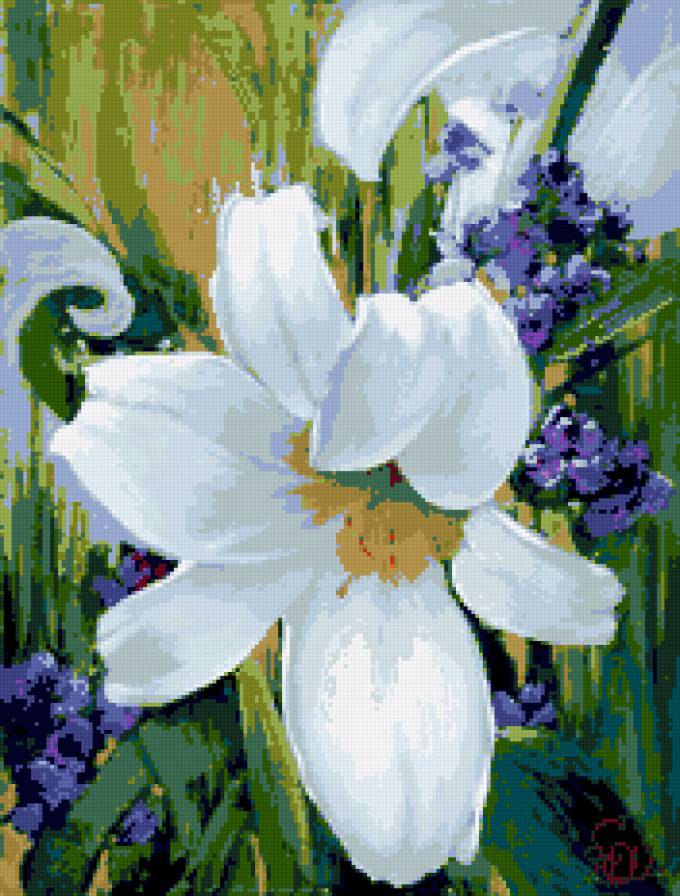 акварель - лилии, цветы - предпросмотр