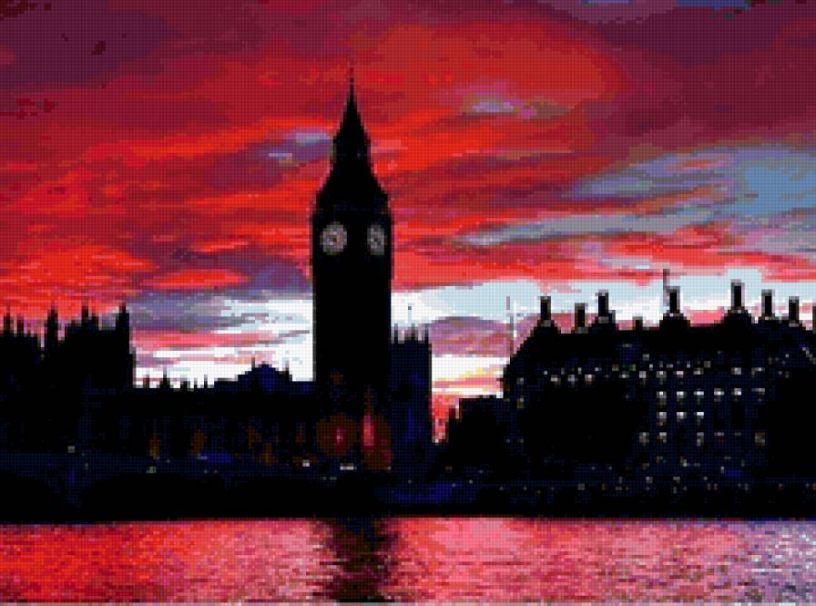 Закат над Лондоном - закат лондон - предпросмотр