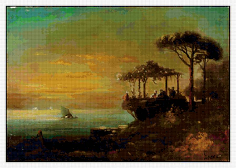 На берегу - восток, беседка, пейзаж, море - предпросмотр