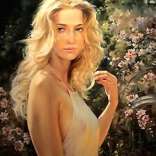 Схема вышивки «Белокурая леди»