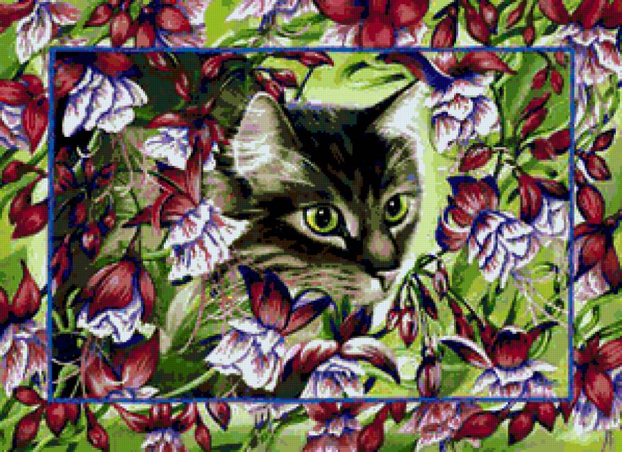 Серия "Кошки" - цветы, животные, кошки - предпросмотр