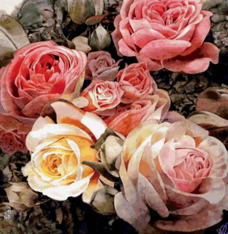 Подушка "Цветы", розы - подушка "цветы", розы - предпросмотр
