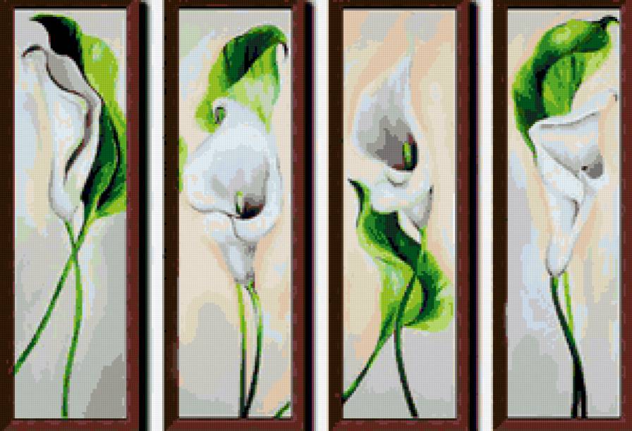 Каллы - полиптих - предпросмотр