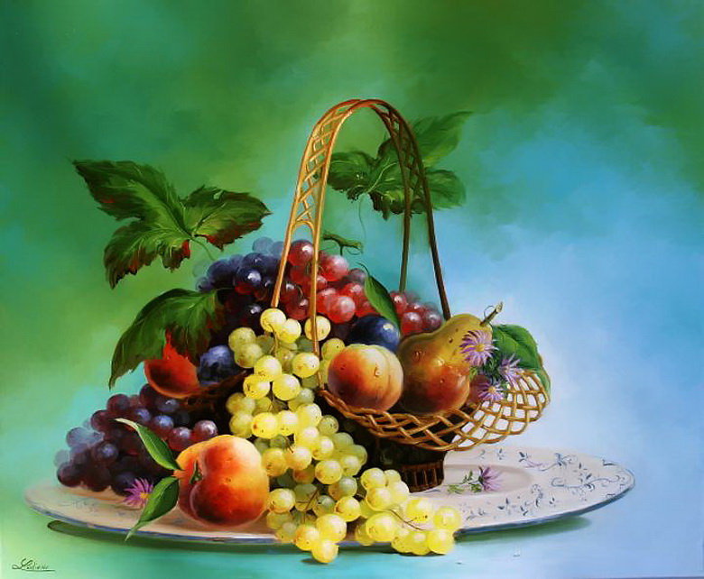 Натюрморты  Ludivine Corominas - фрукты, натюрморт, живопись - оригинал