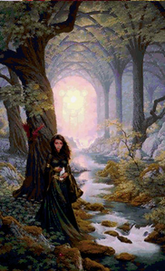 У лесной реки - лес, девушка, река - предпросмотр