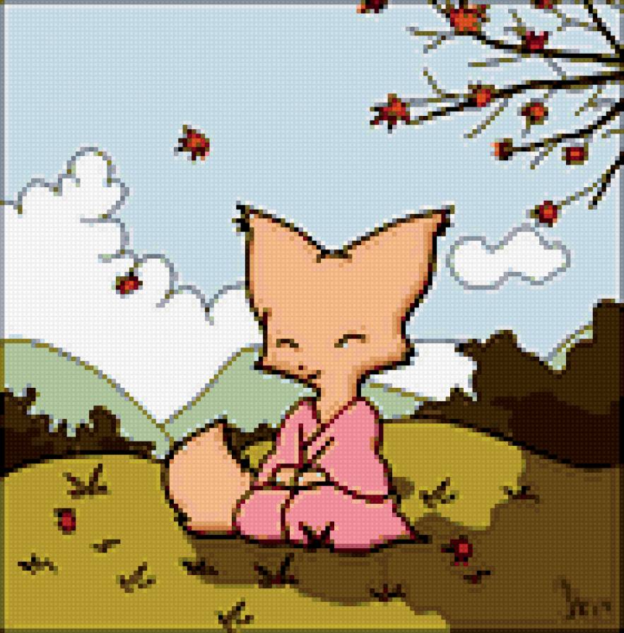 Лисёнок мечтает =) - лис, маленький лис, лисенок - предпросмотр