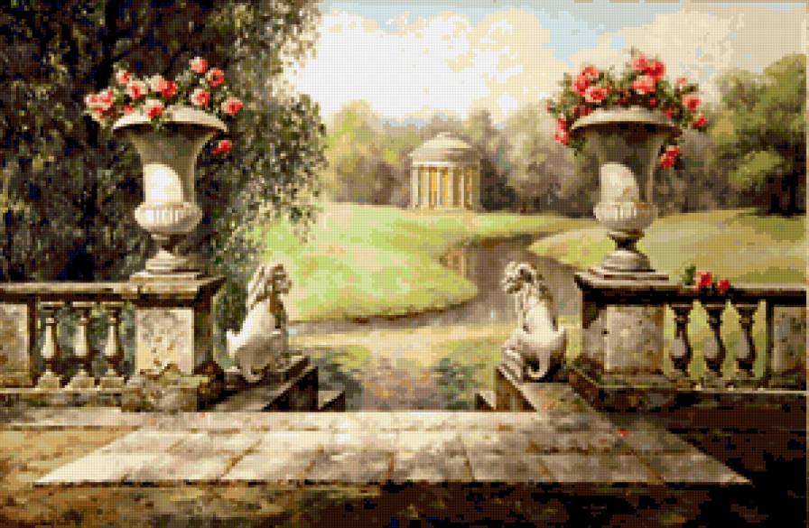 Павловск. Вечная беседа - скульптура., парк, пейзаж, лето - предпросмотр