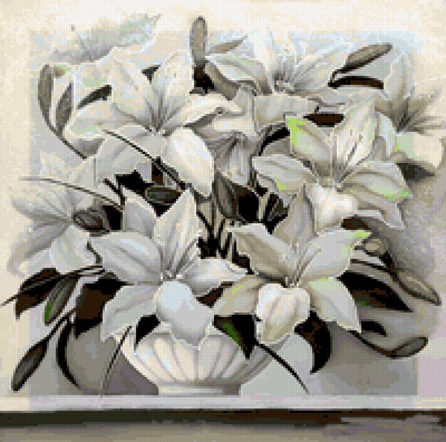 Нптюрморт в белых тонах - предпросмотр