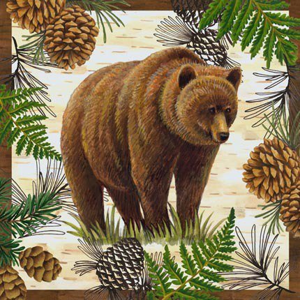 Медвежья подушка - медвежата, шишки, подушка, лес, медведь, медведи, сосна - оригинал