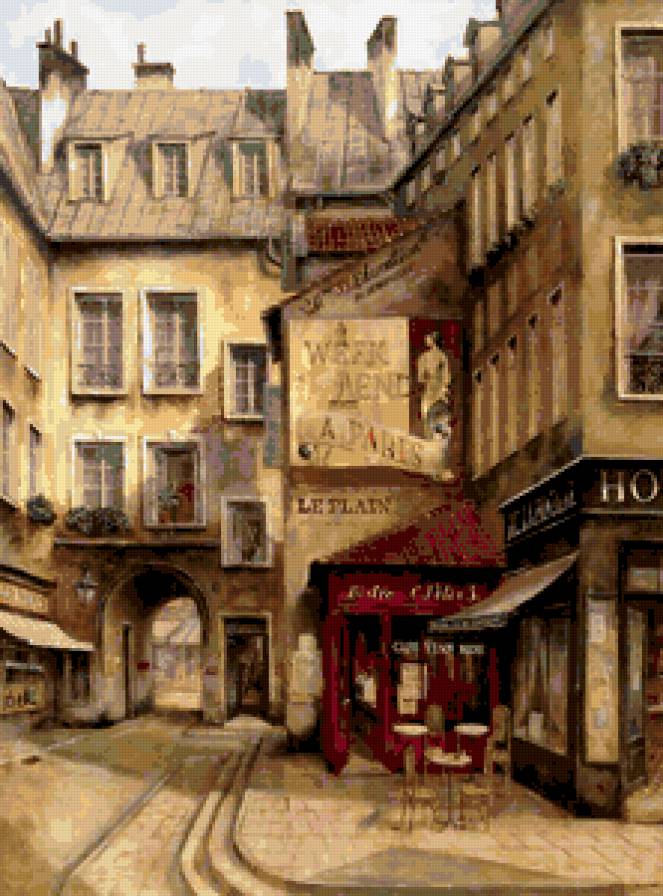 Французская улочка - пейзаж - предпросмотр