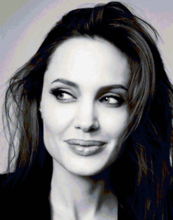 Анджелина Джоли - анджелина джоли, портрет, белы, черный, актриса, женщина, знаменитость - предпросмотр