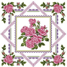 Оригинал схемы вышивки «Роза в орнаменте» (№397482)
