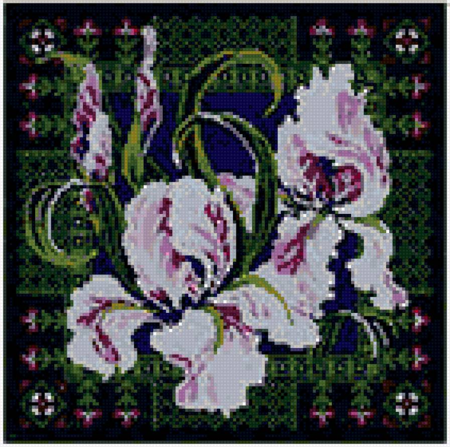 Ирисы для подушечки - предпросмотр