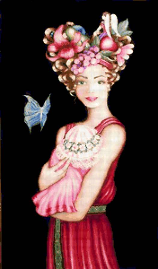 Карнавал - девушка, бабочки - предпросмотр