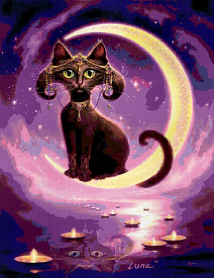 волшебная кошка - кошка, jeff haynie, луна - предпросмотр