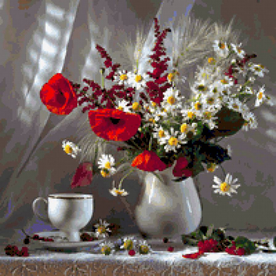 летний букет - маки - предпросмотр