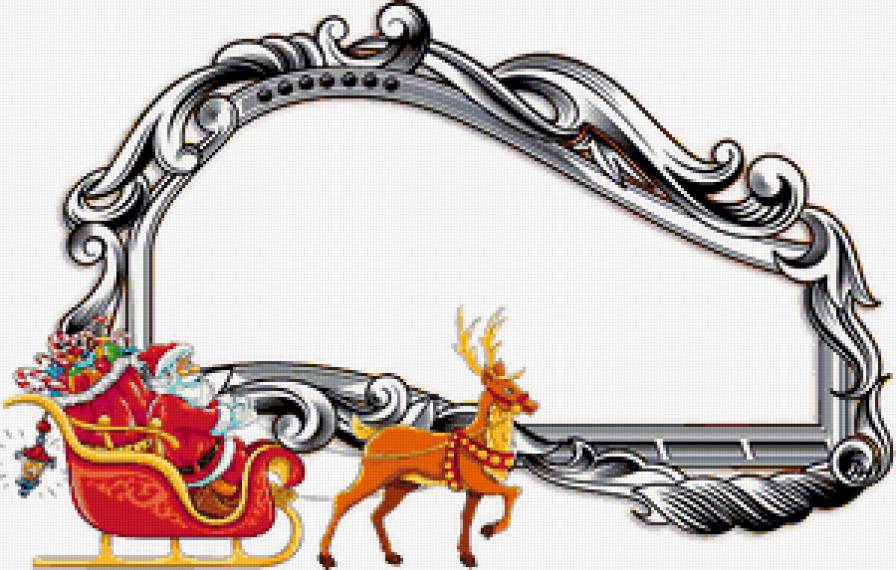 №398295 - рамка, сани, подарки, олени, дед мороз, новый год - предпросмотр