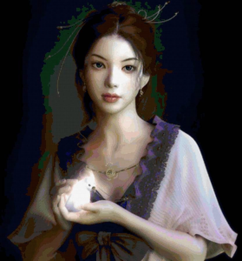 Девушка - девушка, птичка - предпросмотр