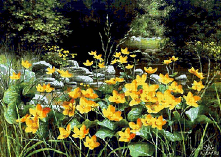 Серия "Полевые цветы" - поле, цветы, пейзаж, лето, река - предпросмотр