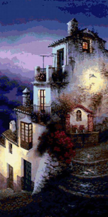 Дом в ночи - дом, ночь, город - предпросмотр