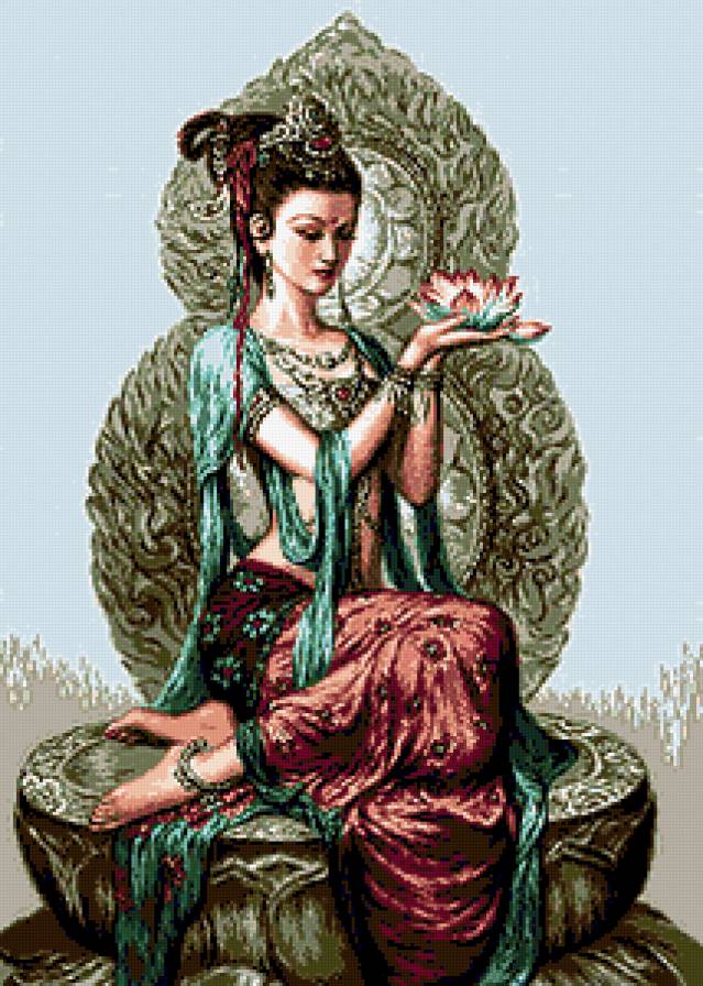 женщина с лотосом - предпросмотр