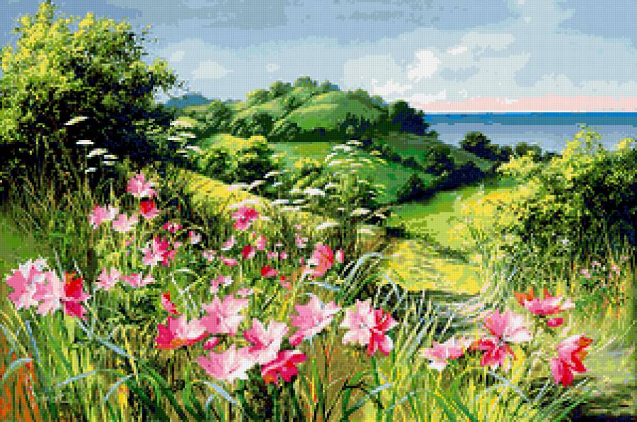 Серия "Полевые цветы" - лето, поле, пейзаж, цветы - предпросмотр