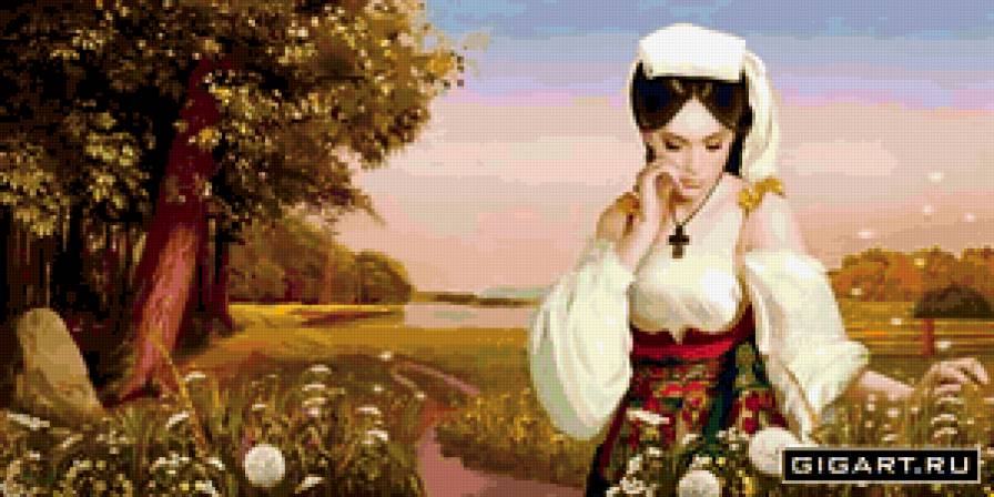 Арт художницы - иллюстратора Татьяны Дорониной - живопись, девушка, пейзаж - предпросмотр