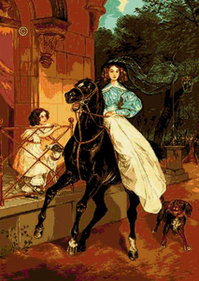 женщина на лошади - предпросмотр