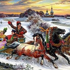 Схема вышивки «рождественские гулянья»