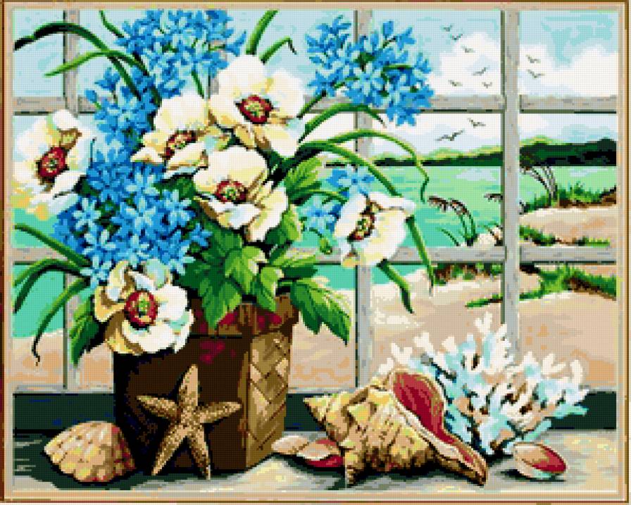 цветы на окне - предпросмотр