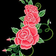 Оригинал схемы вышивки «розы на черном» (№399168)