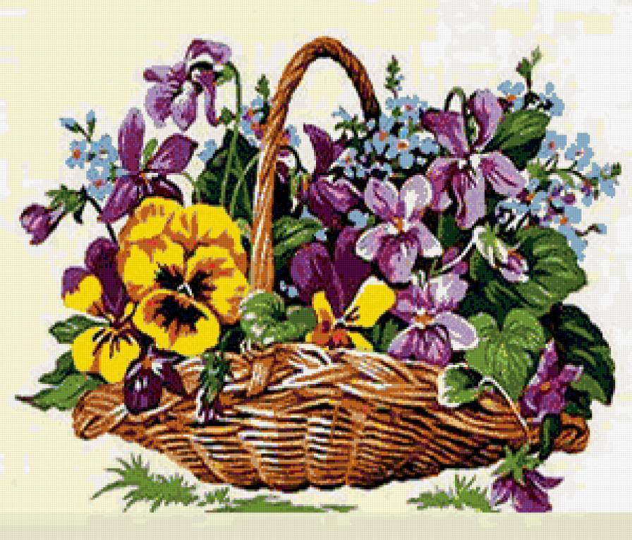корзина с цветами - предпросмотр